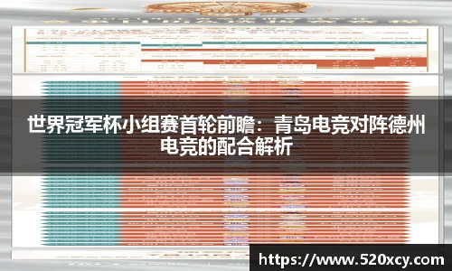 世界冠军杯小组赛首轮前瞻：青岛电竞对阵德州电竞的配合解析